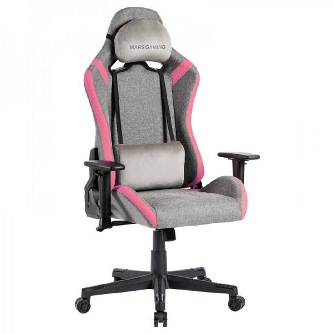 Mars Gaming MGC-PRO Silla Gaming - Fabric Transpirable - Cojines Soft-Touch - Reposabrazos 2D - Respaldo Reclinable - Base de Acero - 13 Colores - Col 1