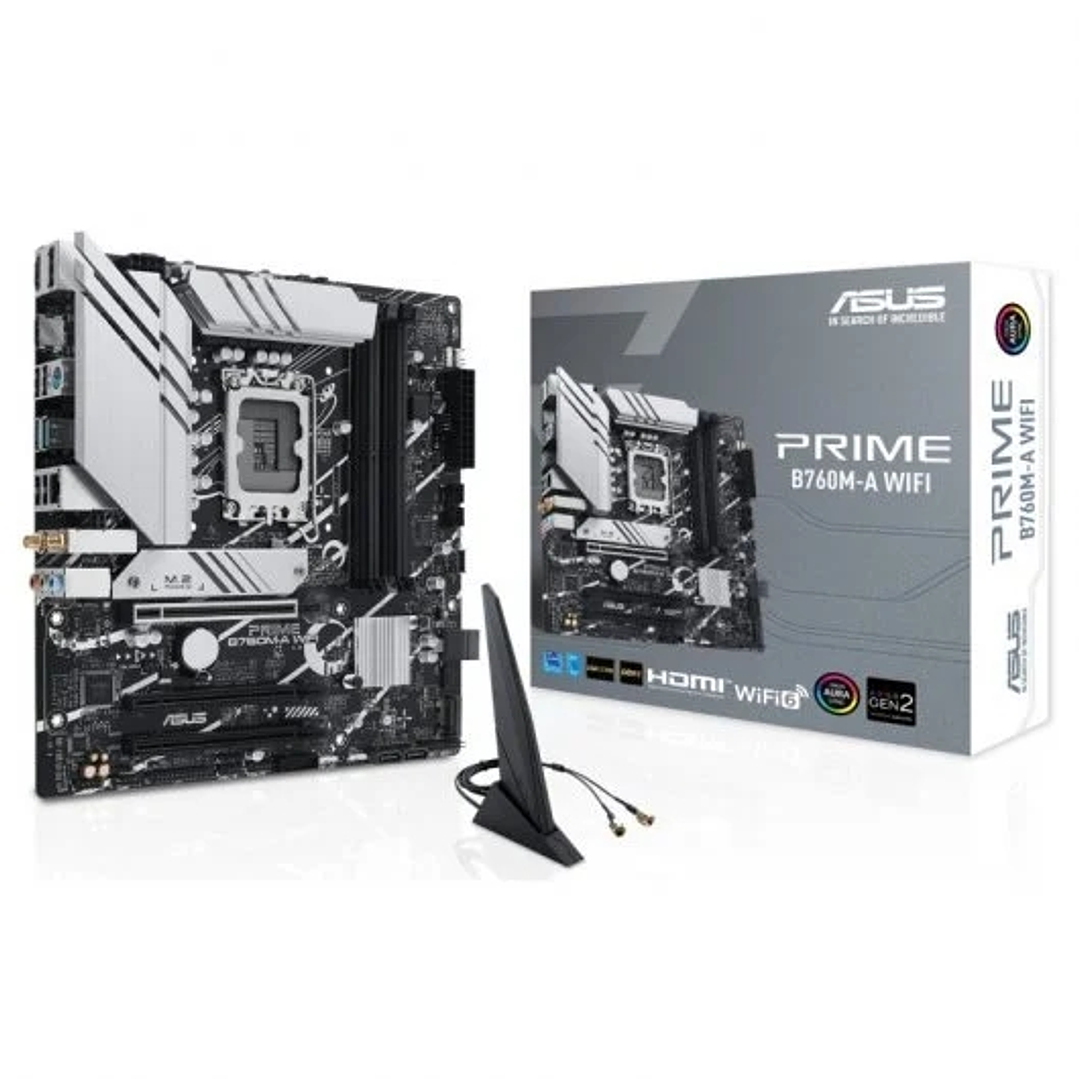 Asus Prime B760M-A WiFi Placa Base Intel LGA1700 4x DDR5 - HDMI, M.2, PCIe4.0, 4x Sata III, USB 3.2, MicroATX 1