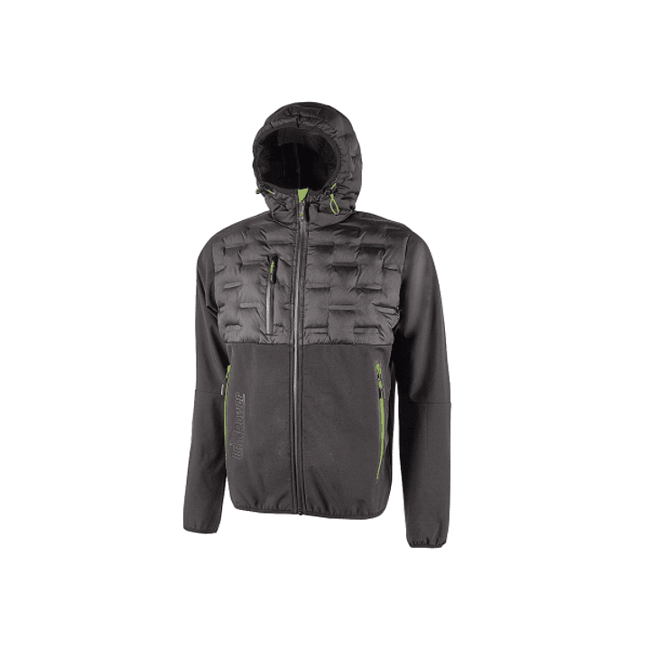 Upower Spock Chaqueta Hibrida Transpirable Antiviento - Talla M - Cremallera Impermeable, Capucha Ajustable, Acolchado sin Costuras, Bolsillos Fluores 1