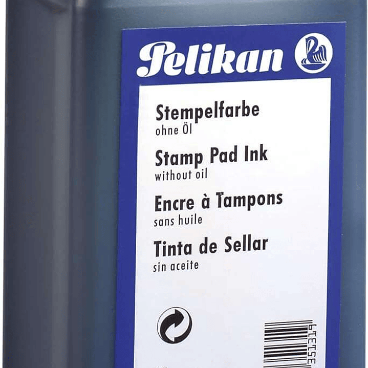 Pelikan Botella de Tinta para Tampones 1L - Sin Aceite - Secado Rapido - Resistente al Agua - Color Azul Intenso 1