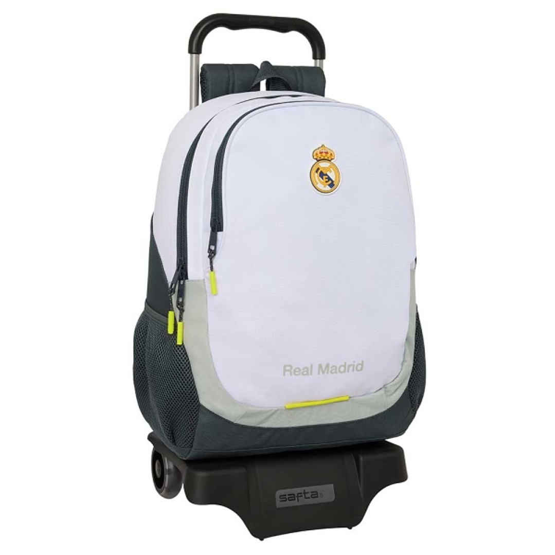 Safta Real Madrid Mochila de 22.5L con Carro 905 Integrado - Portabotellas - Extraible para Limpieza - Carro de PP, Acero y PVC - 32x44x16cm - Color B 1