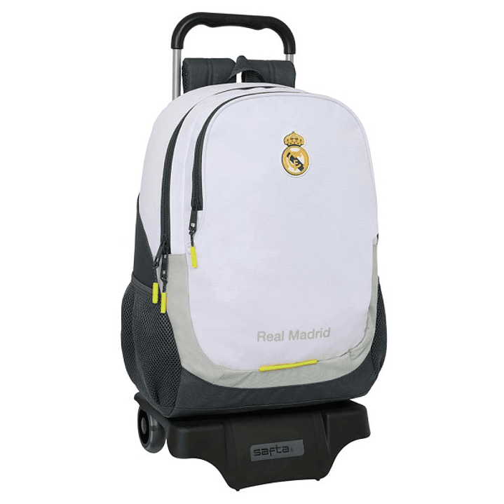 Safta Real Madrid Mochila de 22.5L con Carro 905 Integrado - Portabotellas - Extraible para Limpieza - Carro de PP, Acero y PVC - 32x44x16cm - Color B 1