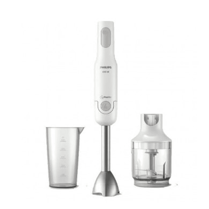 Philips Batidora de Mano - Potencia 650W - Varias Velocidades - Picadora - Vaso Medidor - Cuchillas de Acero Inoxidable - Color Blanco 1