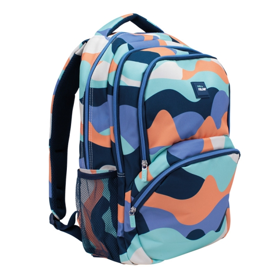 Milan The Fun Mochila Escolar 25L - Bolsillos Laterales de Malla - Compartimento Interior para Portatil - 4 Cremalleras - 46.5x30x17cm - Multicolor 1