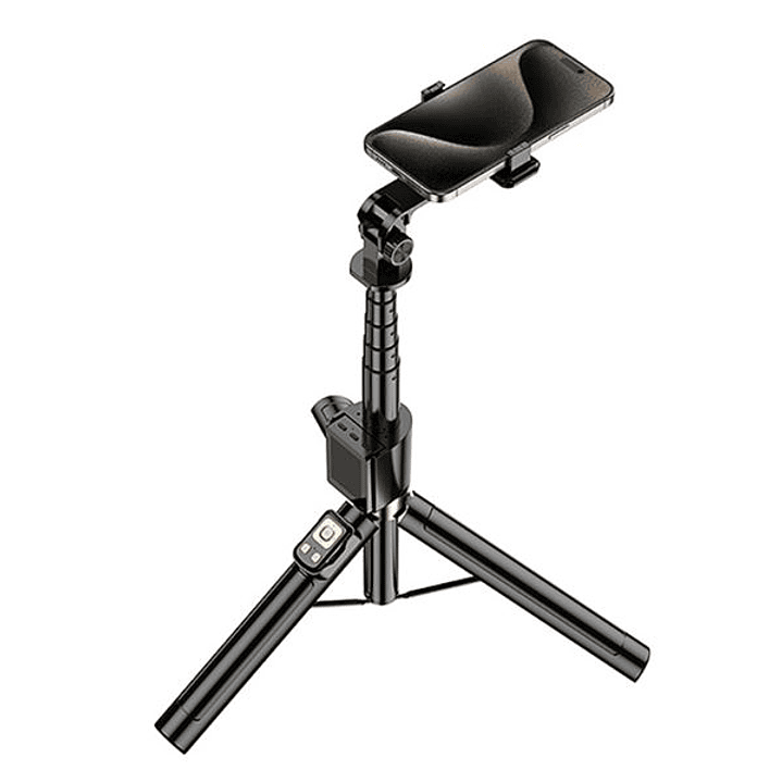 XO SS23 Tripode + Palo Selfie - Mando a Distancia Bluetooth - LEDs Laterales Incluidos - Color Negro 1
