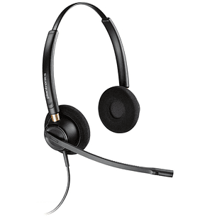 Plantronics/Poly EncorePro 520 Auriculares con Microfono - Conexion QD - Cancelacion de Ruido - Almohadillas Acolchadas - Color Negro
