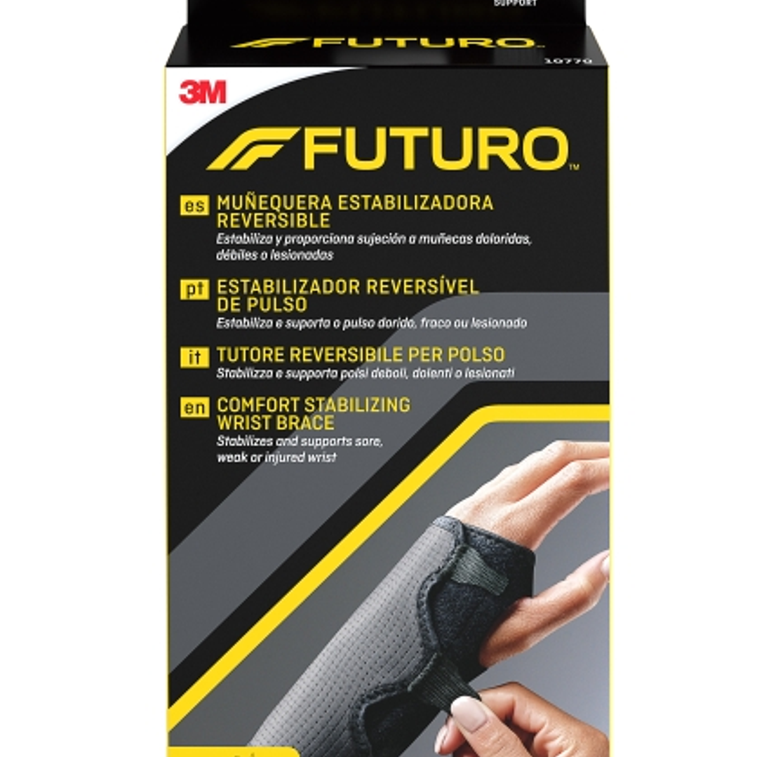 Futuro Soporte para Mano - Estabilizador Brazo y Mano - Ajustable (14 - 21.5cm) - Reversible - Transpirable - Color Gris Oscuro 1