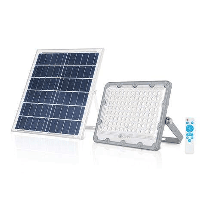 Elbat Foco Solar Led 50W - 1440LM - Luz Fria 6500K - Autonomia hasta 2 Dias - Control Remoto - IP67 1