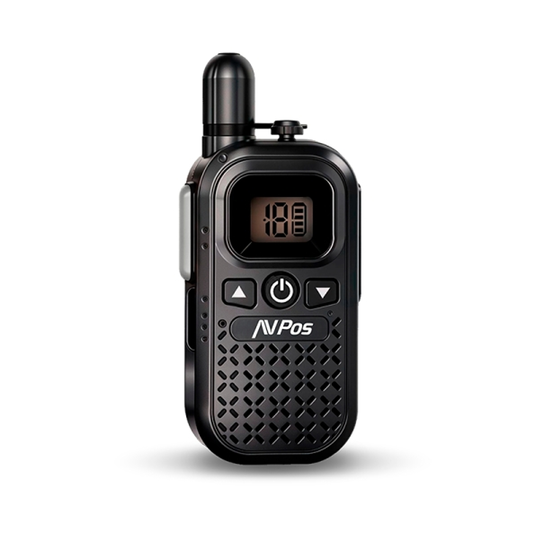 AVPos AVP-COMM-X25 Walkie Talkie - 16 Canales - 446 MHz - USB-C - Autonomia hasta 18h - Color Negro 1
