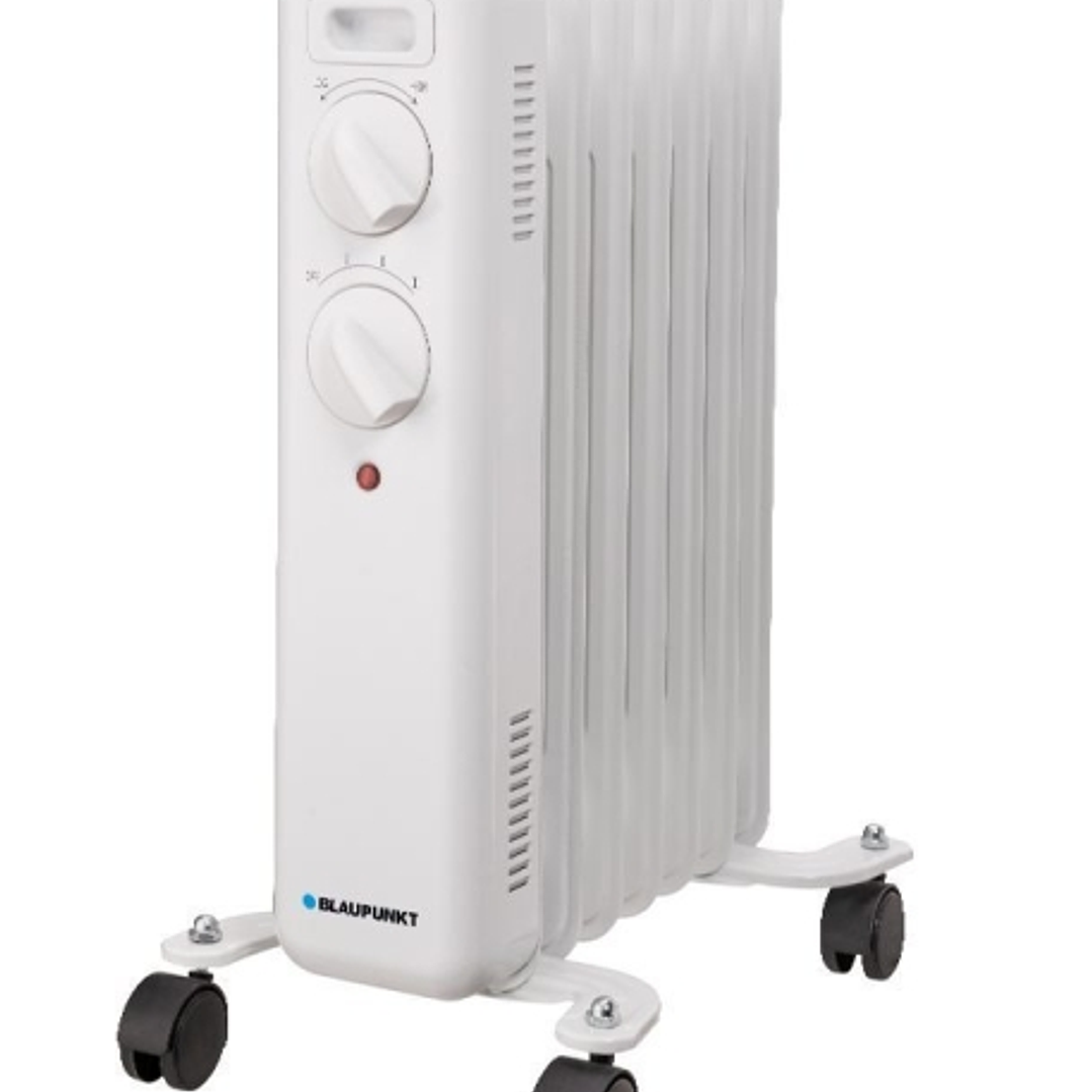 Blaupunkt Radiador de Aceite - Potencia 1500W - Termostato Regulable - Ruedas - Asa de Transporte - Indicador Luminoso - Color Blanco 1