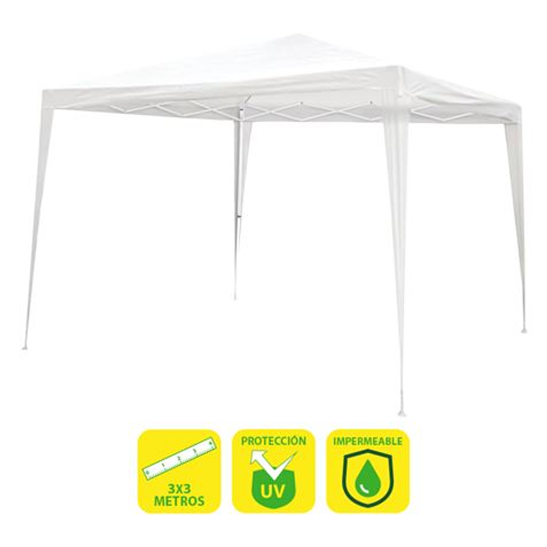 Sungarden Carpa Acero Rafia 3x3m - Color Blanco 1