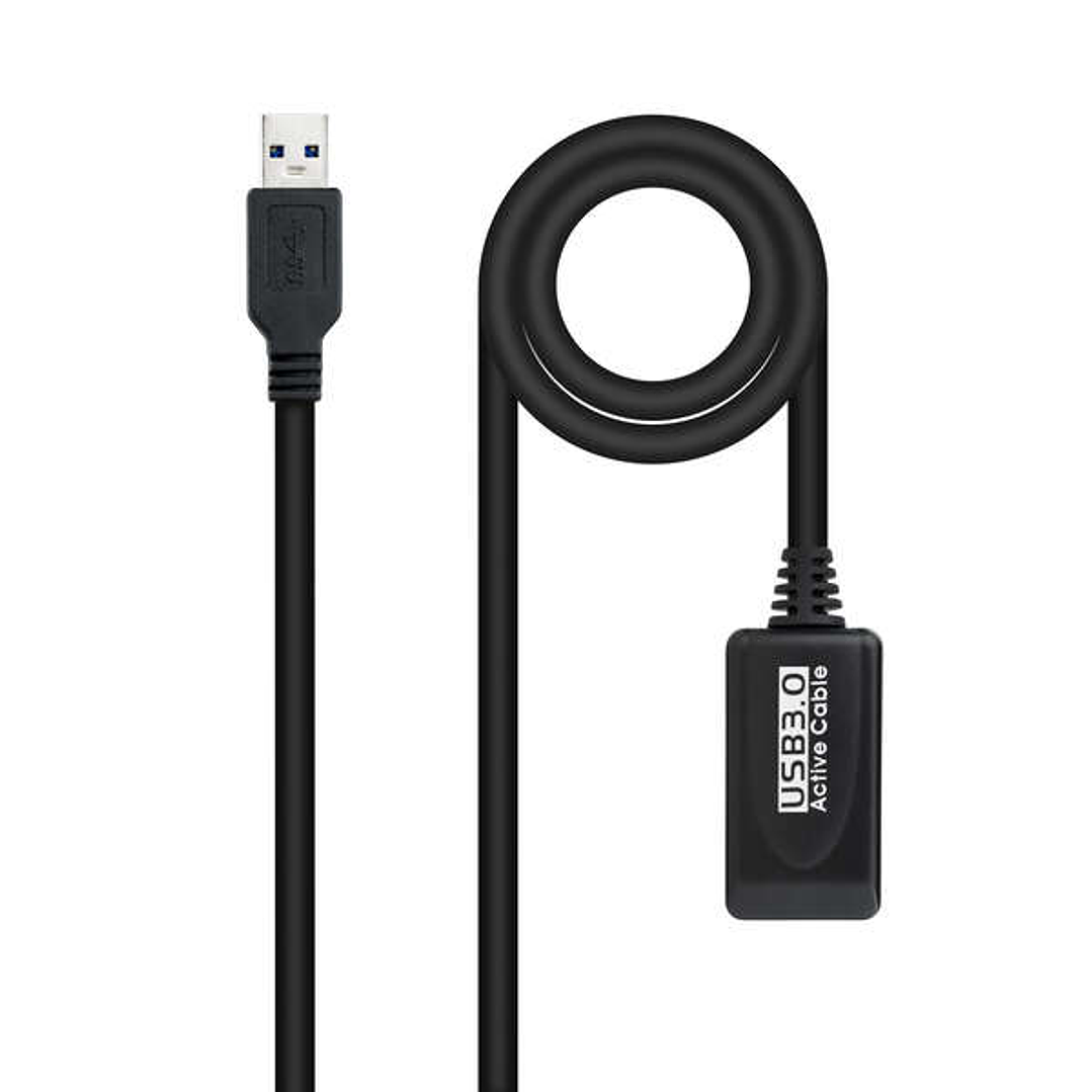 Nanocable Cable Prolongador con Amplificador USB-A 3.0 Macho a USB-A Hembra 15m 1
