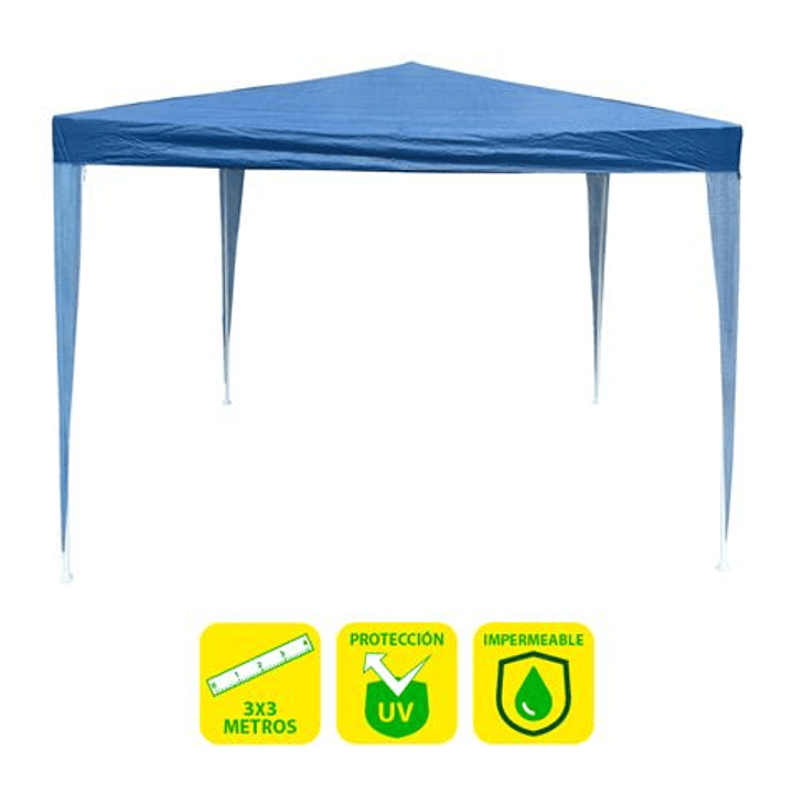 Sungarden Carpa Acero Rafia 3x3m - Color Azul 1