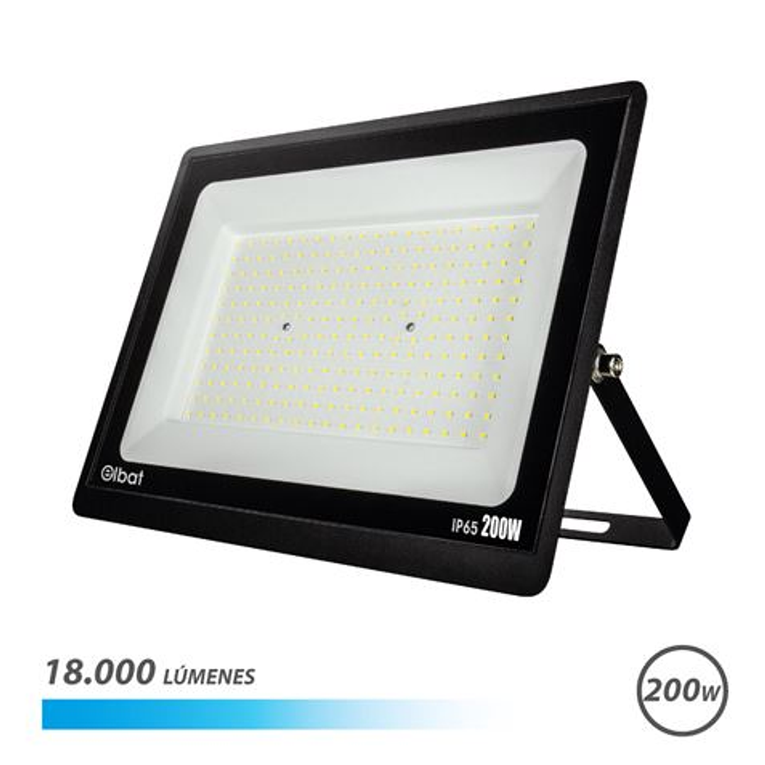 Elbat Foco LED Serie Super Slim 200W - 18000 Lumenes - 6500K Luz Fria - IP65 Para Uso en Exterior 1