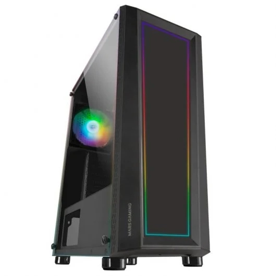 Mars Gaming MC-ART Caja Semitorre ATX, Micro ATX, Mini-ITX - Frontal y Lateral Cristal Templado en los que podras Crear tus Diseños - Iluminacion FRGB 1