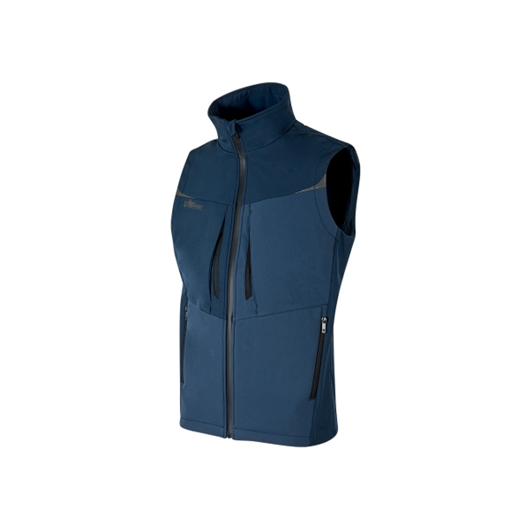 Upower Brio Chaleco de Trabajo Softshell - Talla L - Repelente al Agua, Interior de Microfleece, Tecnologia de Grafeno, Multiples Bolsillos, Detalles  1