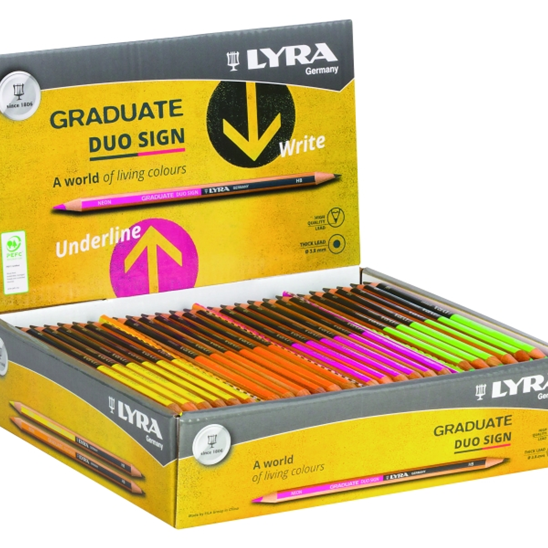 Lyra Duo Pencils Expositor de 72 Lapices de Punta Doble - Redondo - Colores Surtidos 1