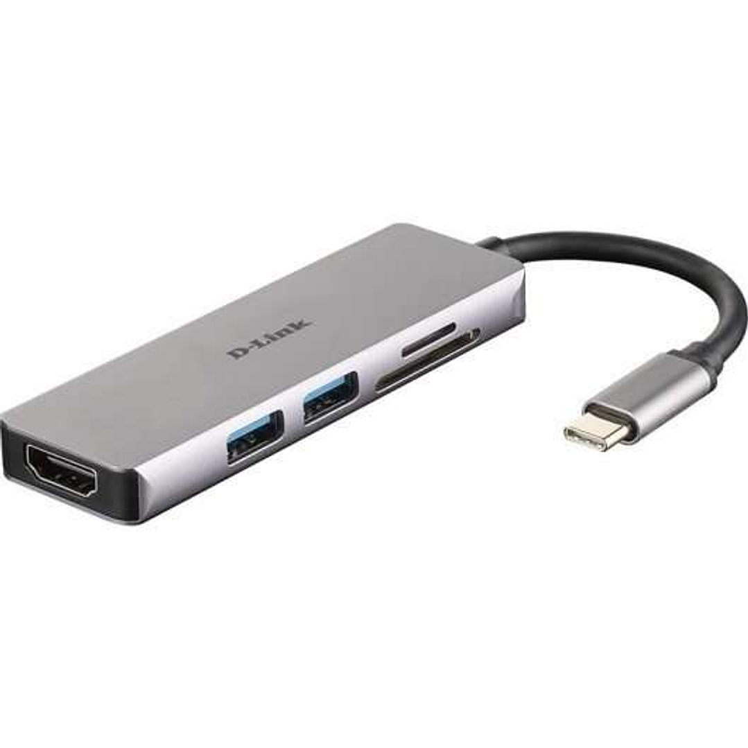 D-Link Hub USB-C 5 en 1 Lector SD, MicroSD, HDMI 4K, 2x USB 3.0 1