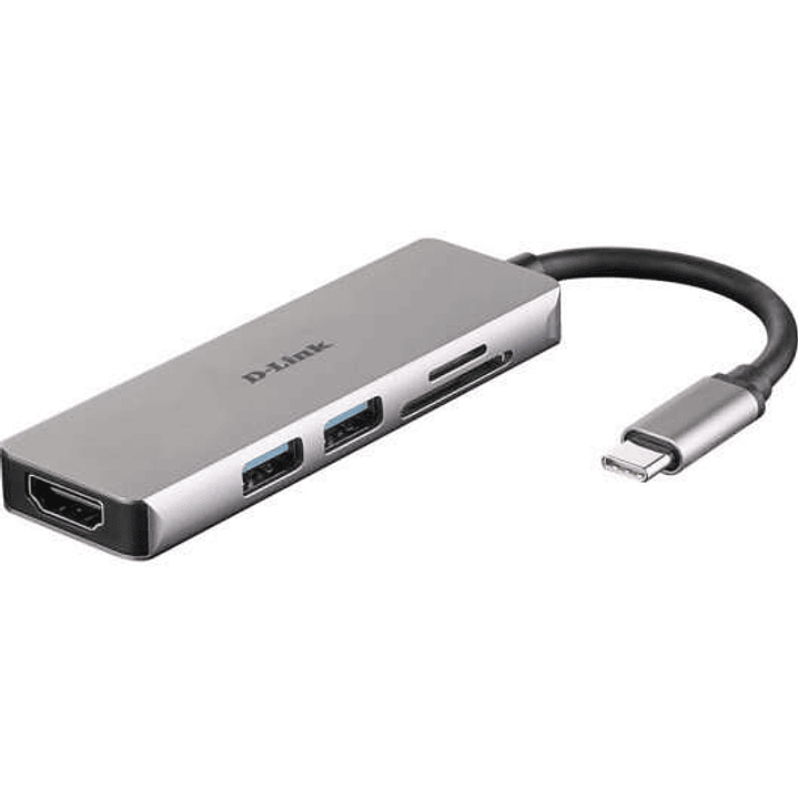 D-Link Hub USB-C 5 en 1 Lector SD, MicroSD, HDMI 4K, 2x USB 3.0 1