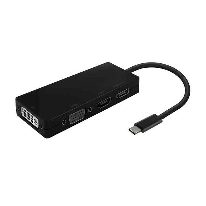 Aisens Conversor USB-C a DP/DVI/HDMI/VGA - USB-C/M-DP/H-DVI/H-HDMI/H-VGA/H - 15cm - Color Negro 1