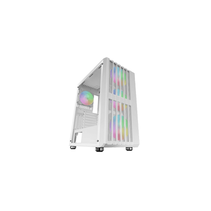 Mars Gaming MC-VAULT Caja Torre ATX - 4 Ventiladores de 120mm ARGB - Ventana Lateral de Cristal Templado - Rejilla Frontal y Superior - 7 Ranuras de E 1