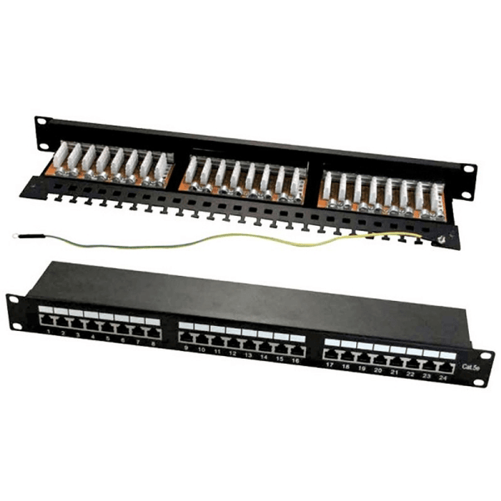 WP Patch Panel de 24 Puertos RJ45 Cat. 6A STP 1U - Color Negro 1
