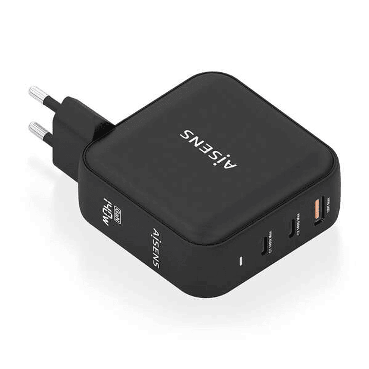 Aisens Cargador GAN 140W - 2xUSB-C PD3.1 QC4.0 - 1xUSB-A QC3.0 1