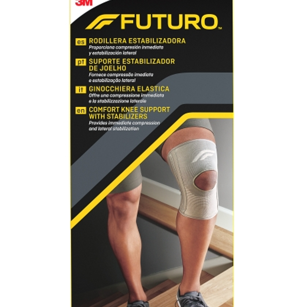 Futuro Rodillera - Talla M (36.8 - 43.2cm) - Estabilizadora - Transpirable - Elastico - Color Gris 1