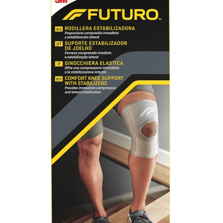 Futuro Rodillera - Talla L (43.2 - 49.5cm) - Estabilizadora - Transpirable - Elastico - Color Gris 1