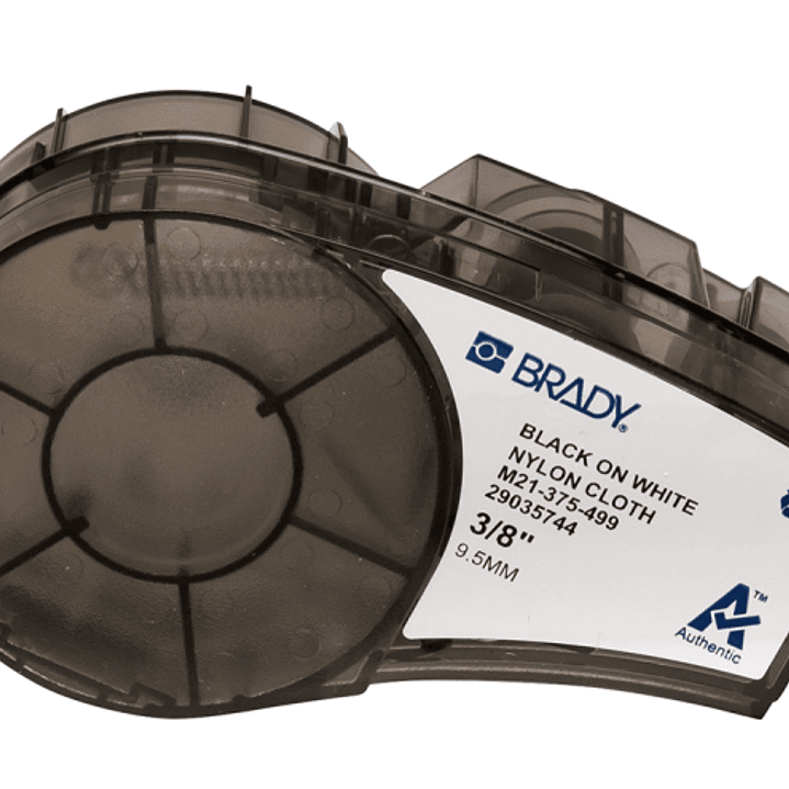 Brady M21-375-499 Cinta de Etiquetas Original Tela de Nylon - Texto Negro sobre Fondo Blanco - Ancho 9,53mm x 4,88m 1