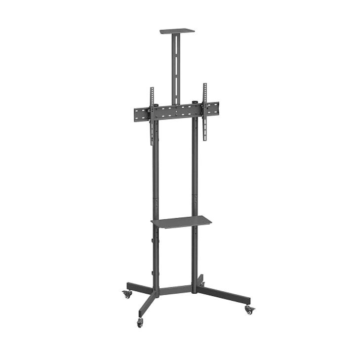 Aisens Soporte de Suelo ECO con Rueda - Bandeja para DVD y Soporte de Camara para Monitor/TV 45kg de 37-70 - Color Negro 1