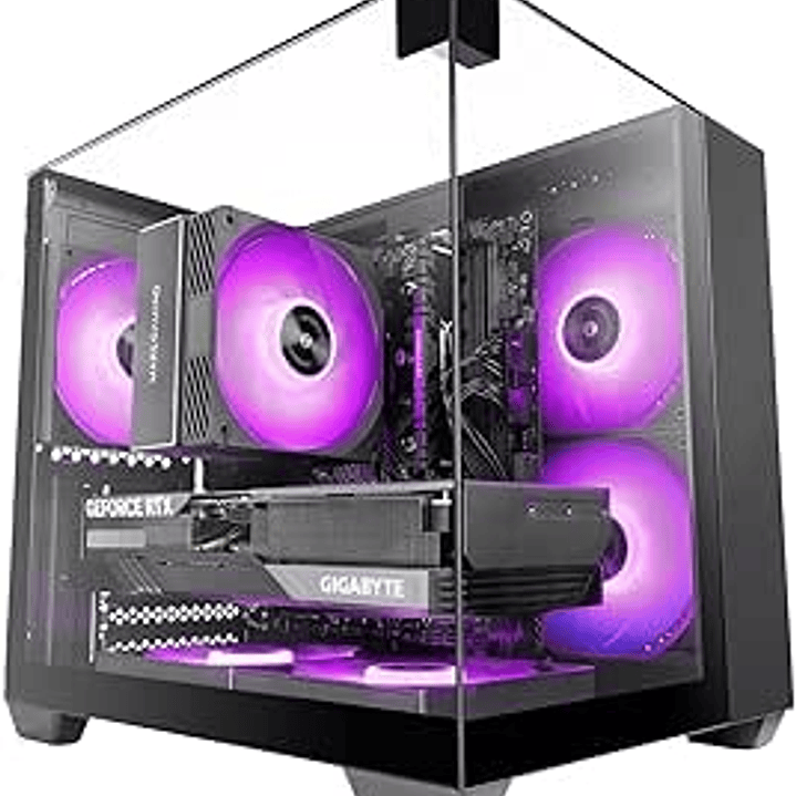 Mars Gaming MC-VISIONM Minitorre Ultracompacta - Soporte para Refrigeracion Liquida hasta 240mm - Triple Cristal Templado - Soporte MicroATX/Mini-ITX  1