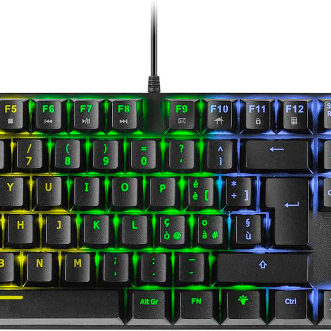Mars Gaming Teclado Mecanico RGB MK422 - Tecnologia Antipolvo - 12 efectos de Iluminacion - Teclas imborrables - Funciones Multimedia y Modo Juego - P 1