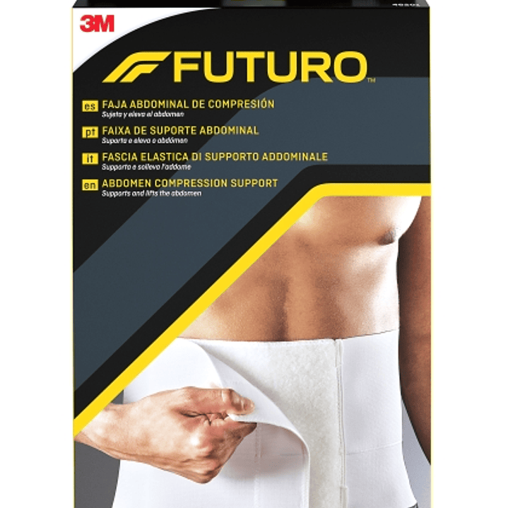Futuro Faja Abdominal de Compresion - Talla M (81.3 - 106.7cm) - Forma Anatomica - Transpirable - Color Blanco 1