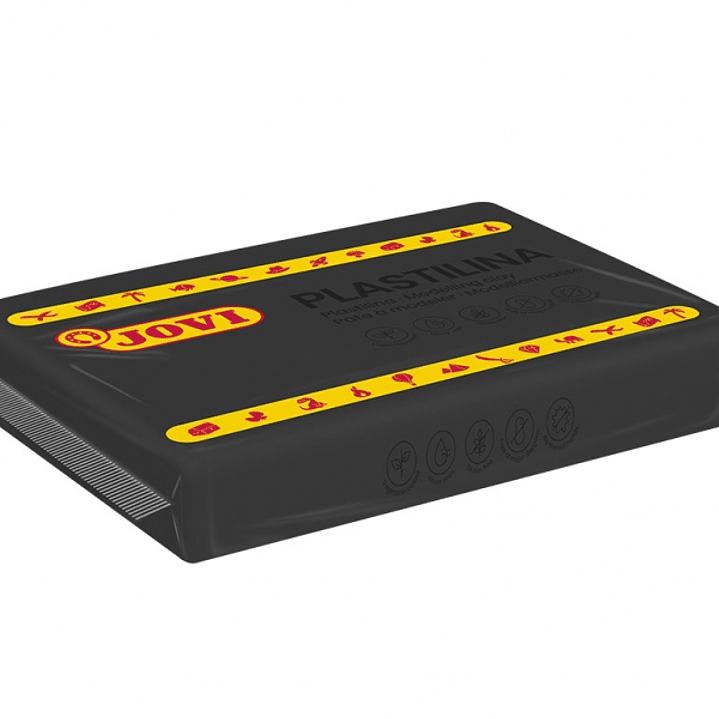 Jovi Caja de 15 Pastillas de Plastilina 350gr - 100% Vegetal - Facil de Moldear - Sin Gluten - Color Negro 1