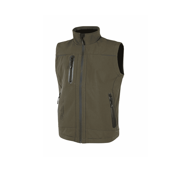 Upower Universe Chaleco Softshell Impermeable - Talla L - Transpirable, Resistente al Viento, Forro Micropolar, Bolsillo Free Sound, Detalles Reflecta 1