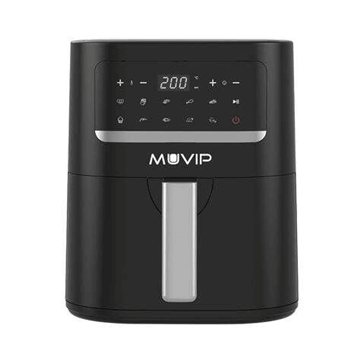 Muvip Freidora Aire Caliente 4.5L 1600W Pantalla Tactil - 10 Programas Preestablecidos - Cocina con 80% Menos Grasa - Olla Antiadherente - Temperatura 1