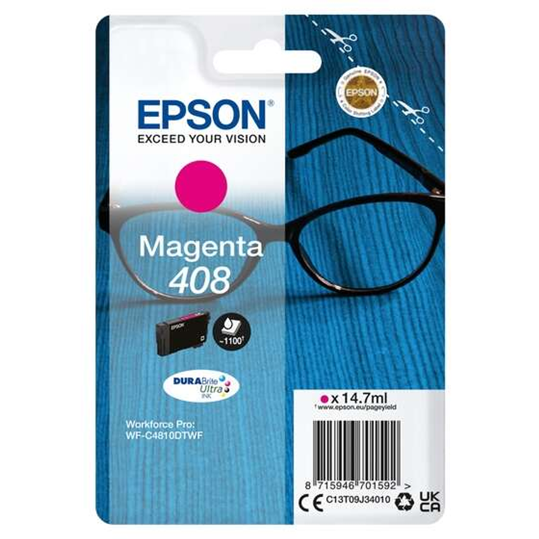 Epson 408 Magenta Cartucho de Tinta Original - C13T09J34010 1