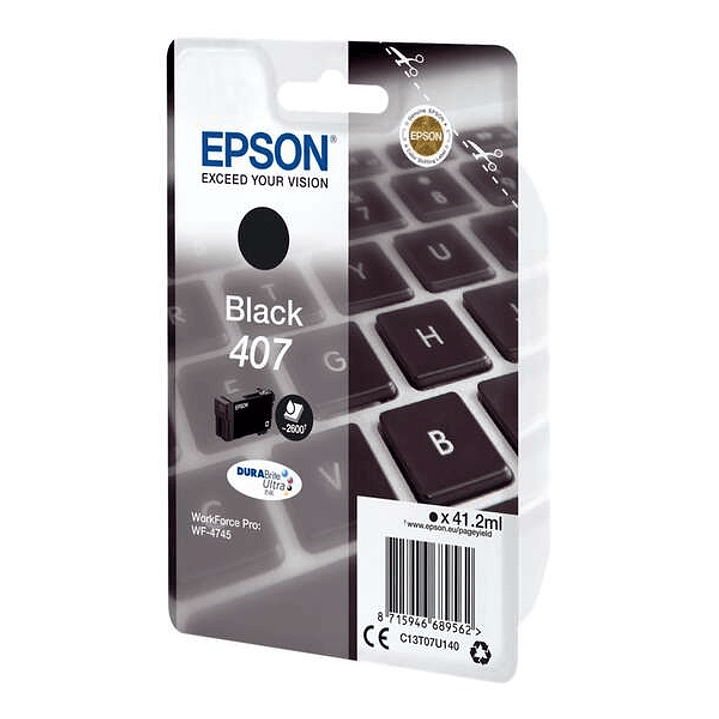 Epson 407 Negro Cartucho de Tinta Original - C13T07U140 1