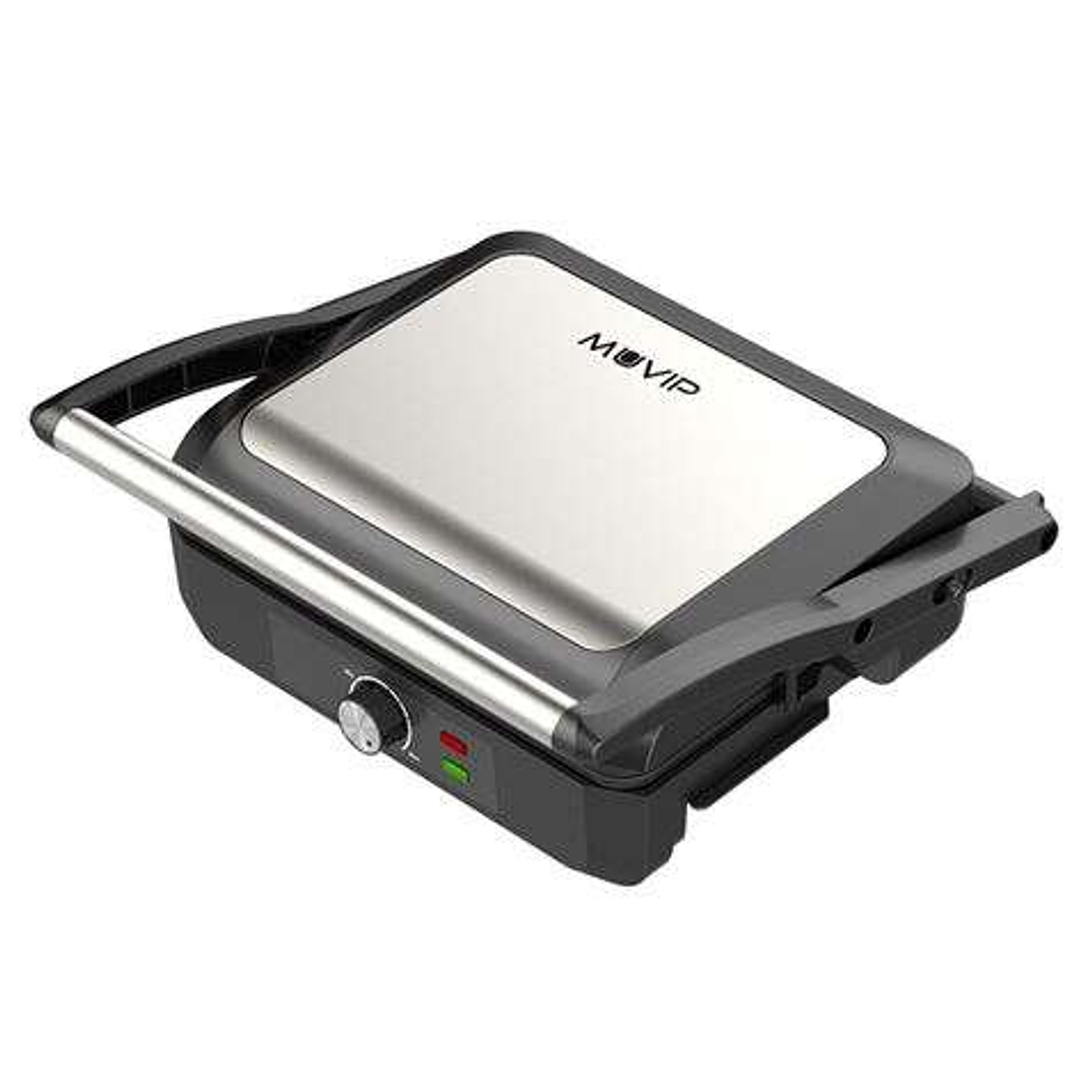 Muvip Sandwichera Grill 2200W - Apertura hasta 180º - Temperatura Regulable - Placa Superior Basculante - Asa Tacto Frio 1