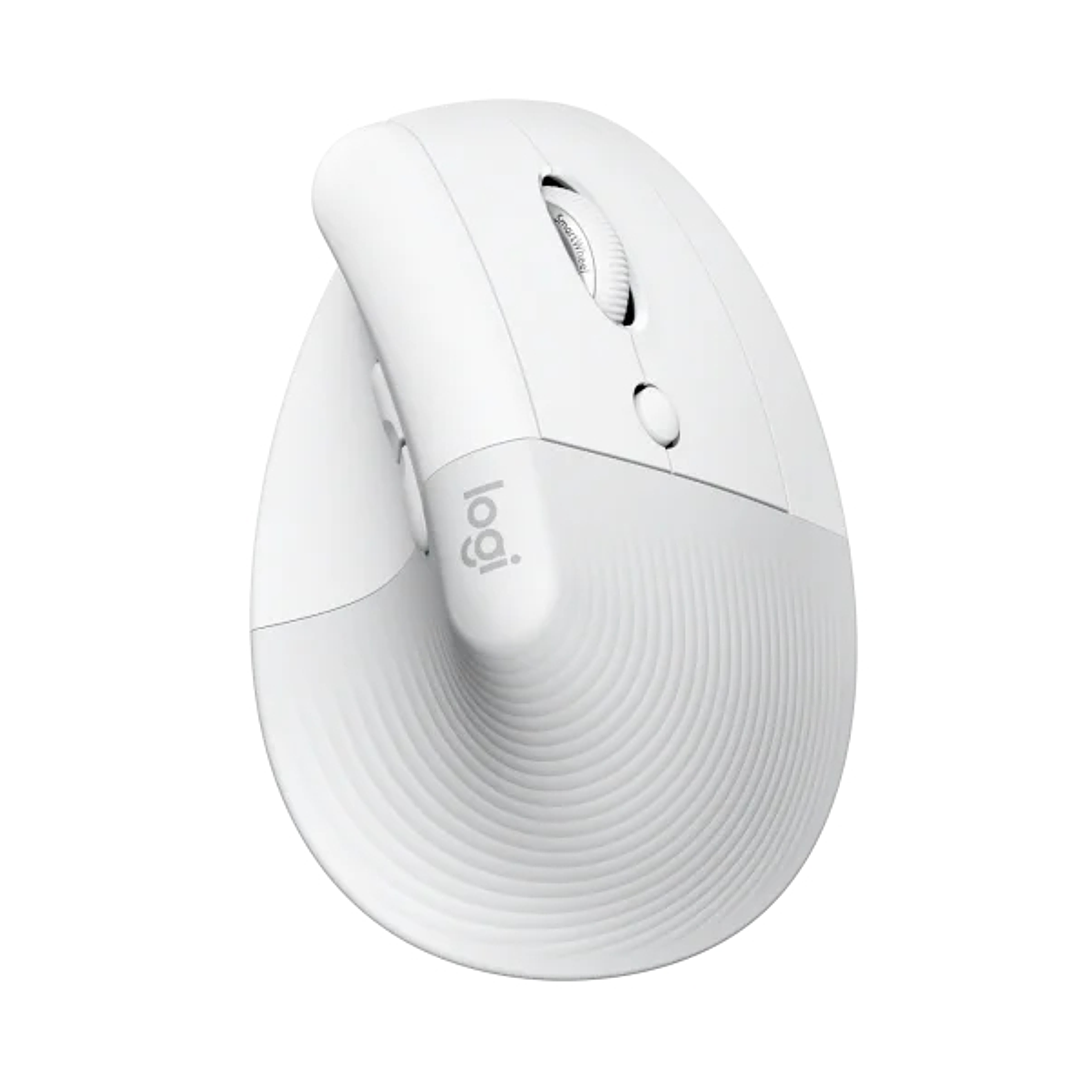 Logitech Lift Raton Vertical Bluetooth e Inalambrico USB 4000dpi - 5 Botones - Uso Diestro - Color Blanco 1