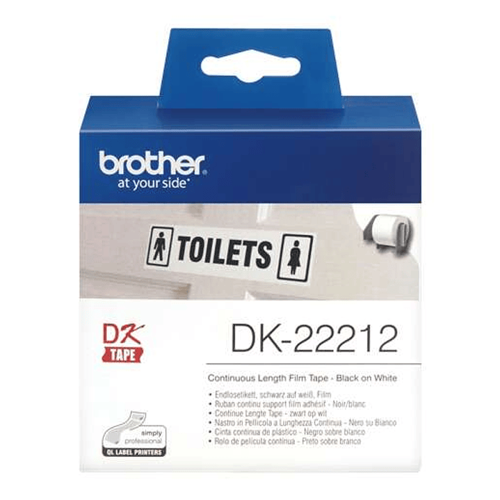 Brother DK22212 - Etiquetas Originales de Tamaño personalizado - Ancho 62mm x 15,24 metros - Texto negro sobre fondo blanco 1