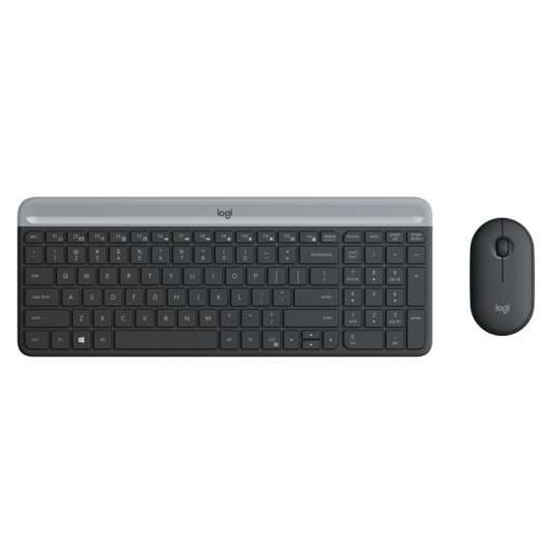 Logitech MK470 Slim Pack Inalambrico USB Teclado 12 Teclas FN + Raton 1000dpi 3 Botones - Ultafinos - Silenciosos - Uso Ambidiestro - Color Negro 1