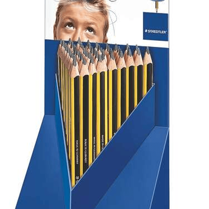 Staedtler Jumbo Noris 119 Expositor con 48 Lapices de Grafito Triangulares - Mina HB - Resistencia a la Rotura 1