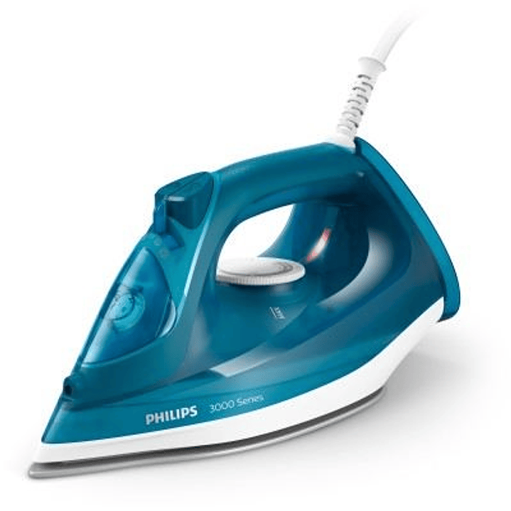 Philips Plancha de Ropa - Potencia 2400W - Deposito de 300ml - Cable Antitorsion 1.9m - Termostato Regulable - Sistema Antigoteo y Antical - Apagado A 1