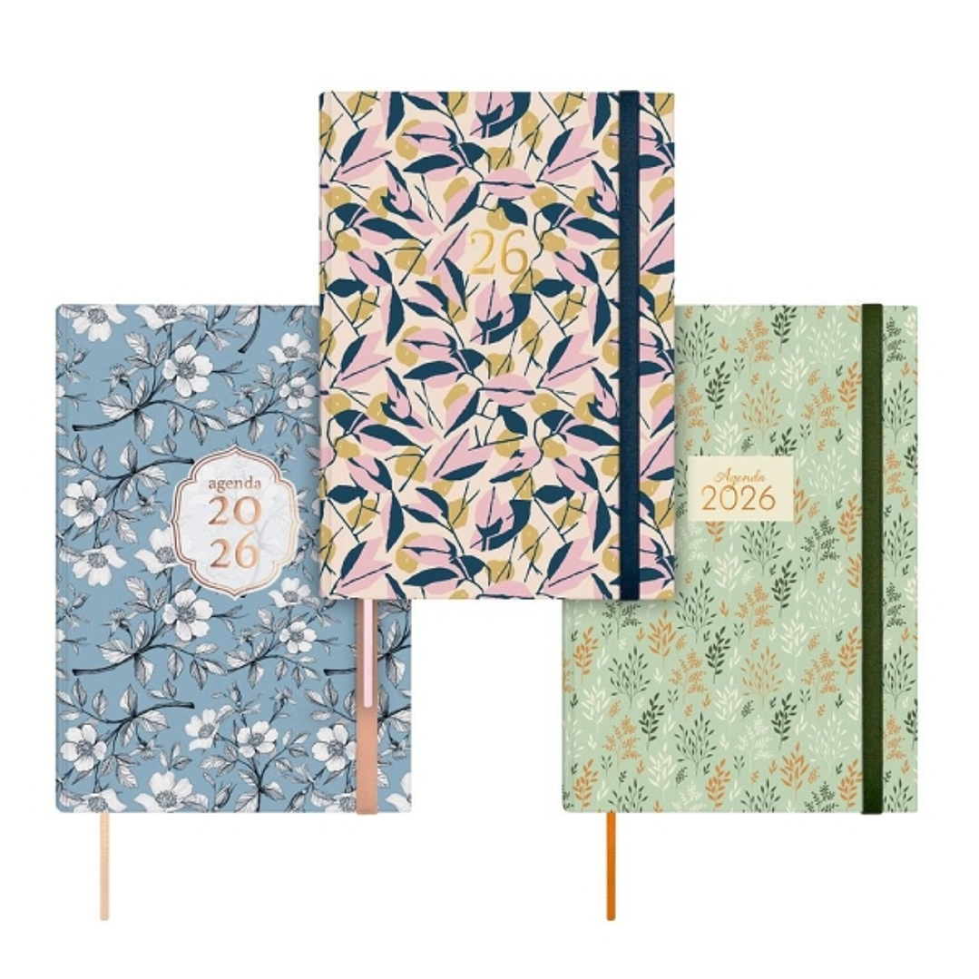 Finocam Dynamic Berlin Pack de 4 Agendas - Anual 2026 - Cierre de Goma - Formato Y10 - Semana Vista en Vertical - Color Surtidos 1