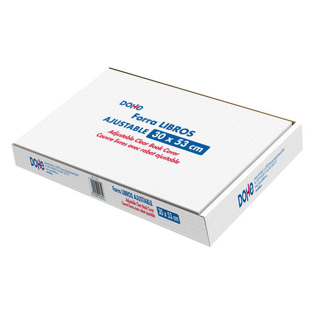 Dohe Caja de 100 Cubiertas Protectoras de Libros - Solapa Adhesiva Reposicionable - Tamaño 30x53cm - Material PVC 120 micras 1