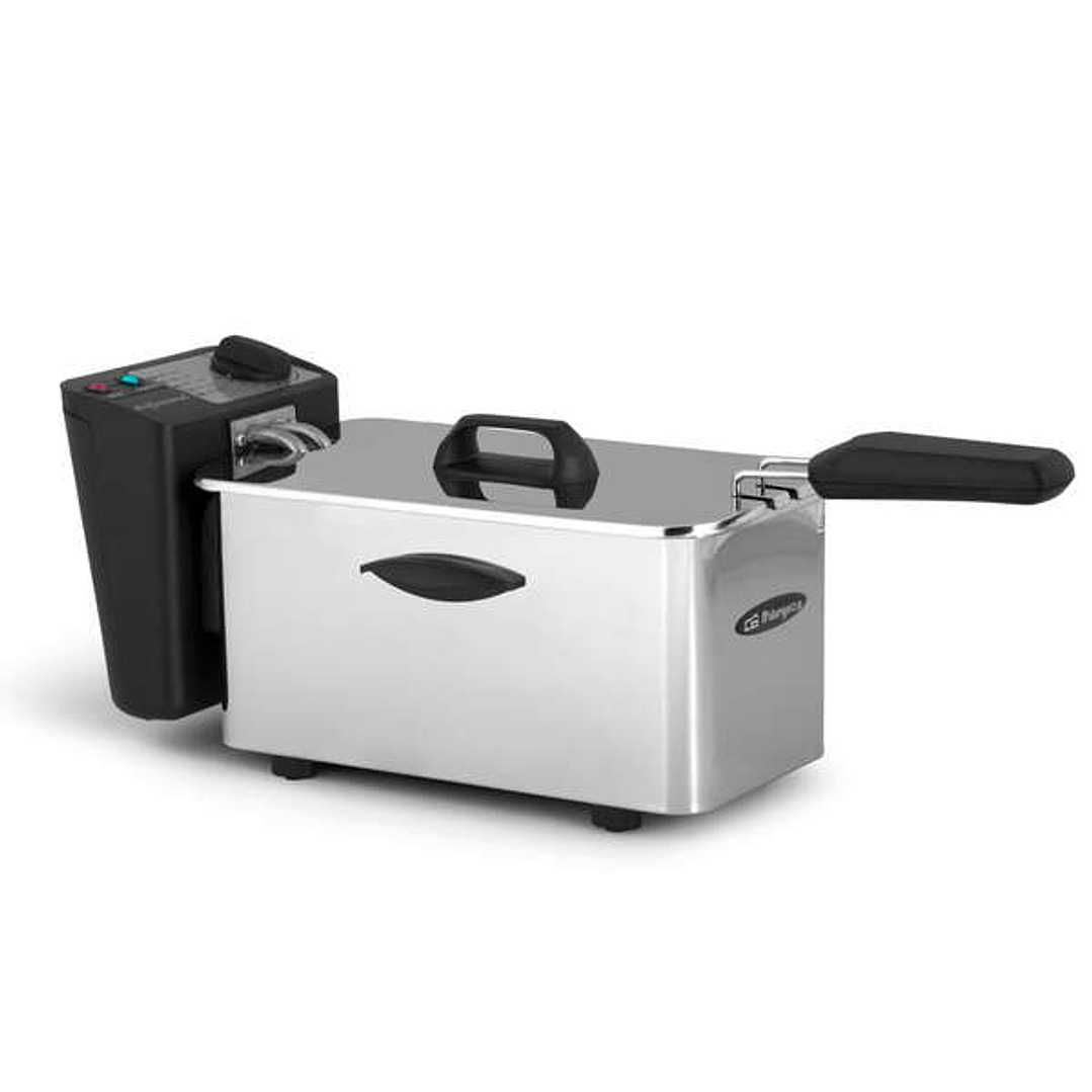 Orbegozo FDR 25 Freidora Profesional Compacta - Capacidad 2.5L - Acero Inoxidable Duradero - Termostato Regulable - Potencia 2000W - Control Total de  1