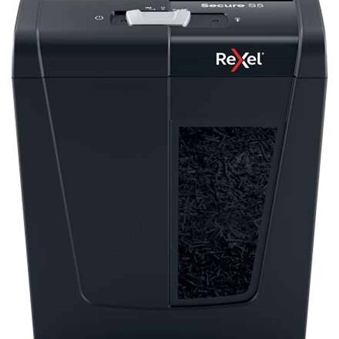 Rexel Secure S5 Destructora de Papel Manual Corte en Tiras P-2 - Destruye hasta 5 Hojas - Capacidad de la Papelera 10L - Color Negro 1