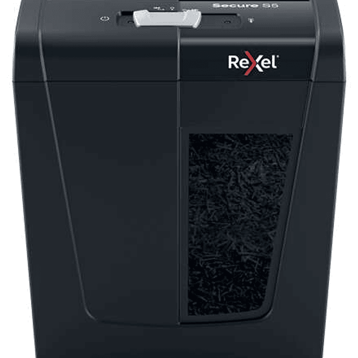 Rexel Secure S5 Destructora de Papel Manual Corte en Tiras P-2 - Destruye hasta 5 Hojas - Capacidad de la Papelera 10L - Color Negro 1